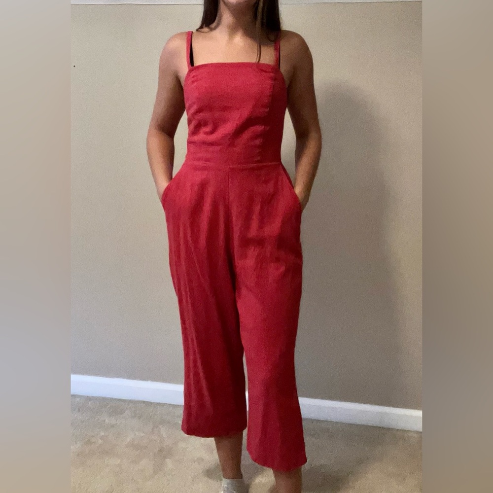 Brick/Tomato Linen Blend Jumpsuit/Romper Size XS